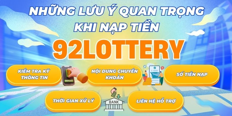 Những lưu ý quan trọng khi nạp tiền 92Lottery - checklist