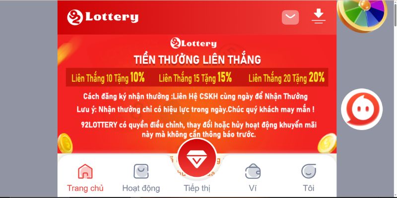 Tải đơn giản bằng trình web 92lottery